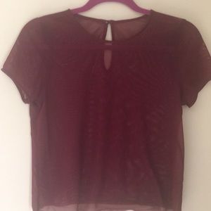 Sheer cranberry shirt